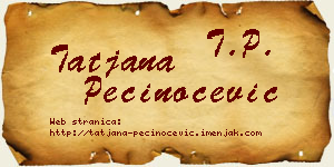 Tatjana Pečinoćević vizit kartica